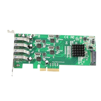 20 Gbit/с USB PCIE 4X карта за разширение с 4 порта USB за контролер PCI-Express Изображение