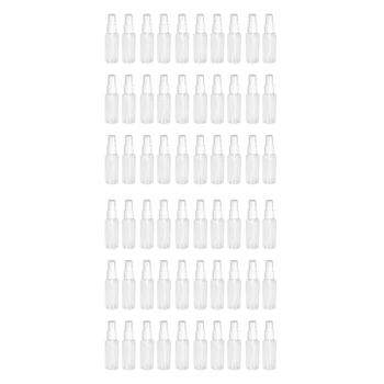60 бр., прозрачни празни флакони-опаковки, 50 мл, пластмасов мини контейнер за еднократна употреба, празните козметични контейнери Изображение