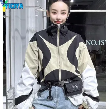 YICIYA университетската яке палто бомбер дамски нова горна дреха американските бейзболни якета y2k оверсайз корейското мотоциклетное палто top met Изображение