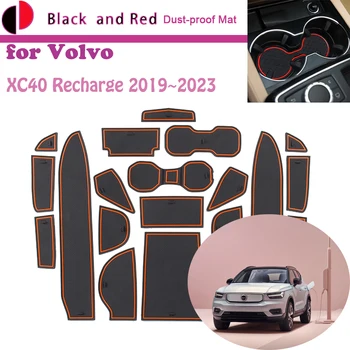 Гума Врата Бразда Подложка За Volvo XC40 Зареждане на 2019 ~ 2023 2020 2021 2022 Слот За Съхранение на Врата Поставка Прахоустойчив, Авто Мат Auto Изображение