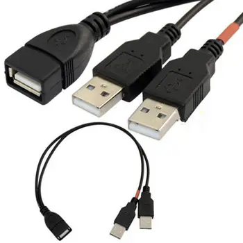 Кабел USB 2.0, Y-Образен кабел, USB Кабел, 1/2, Кабел USB 2.0 AF / 2 * AM USB 1/2, Мъжки / Женски за кабел Изображение