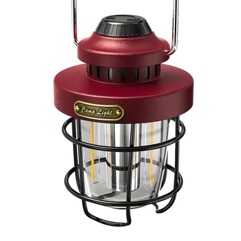 Къмпинг Преносим ретро Ретро фенер фенер за осветяване на палатки USB Акумулаторна светодиодна лампа Подвесное аварийно осветление Изображение