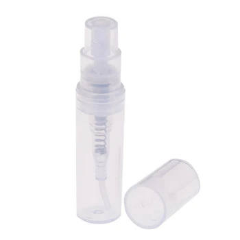Мини прозрачен пластмасов флакон със спрей за обем 2 мл, празна бутилка за проби от парфюми, подходящ за пътуване, партита, 300 бр. Изображение